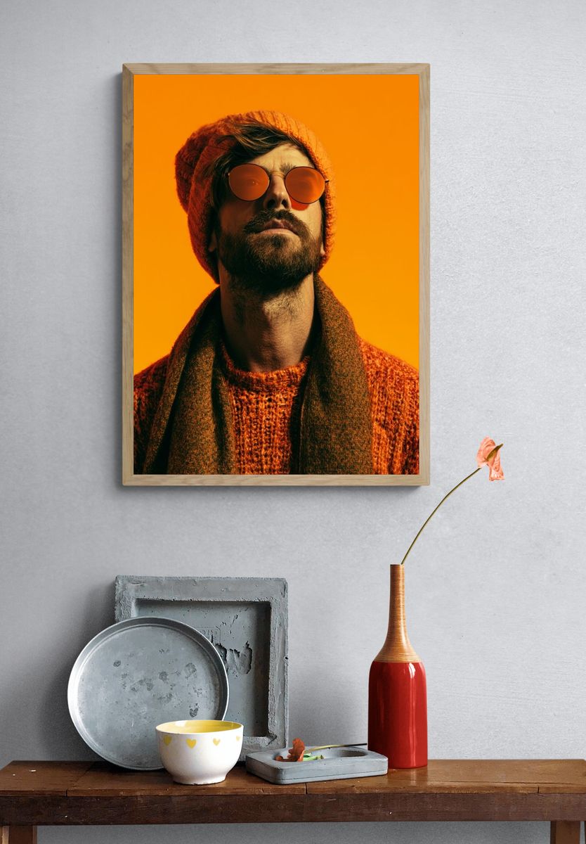 Orange Portrait Photography Poster. — room view 3