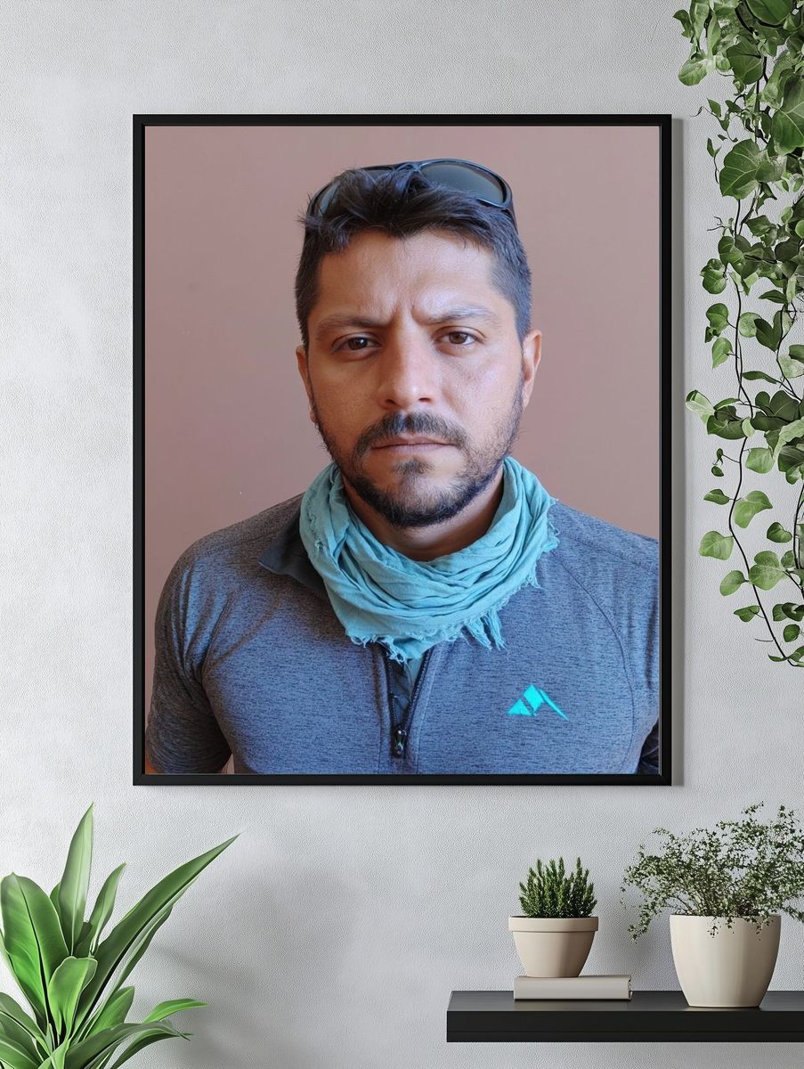 Serious Man Portrait Photography Print. — room view 4