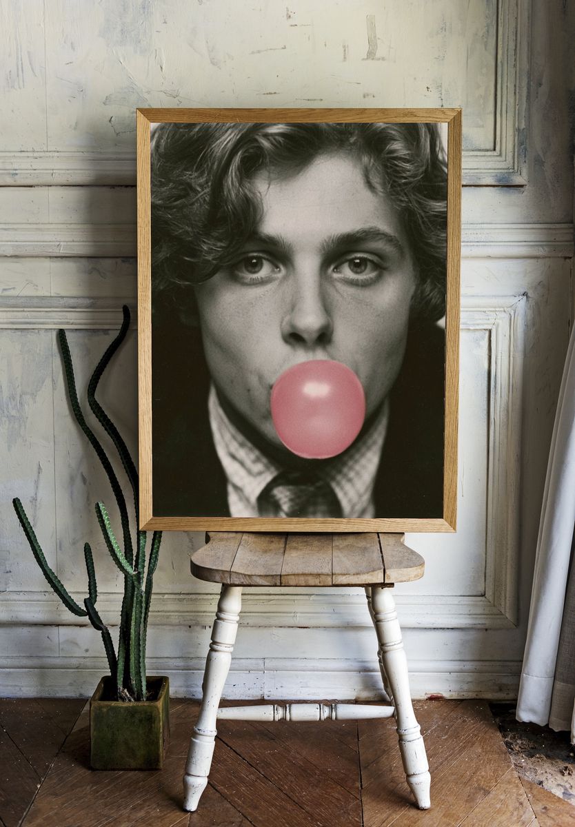 Bubblegum Portrait Photography Poster. room preview