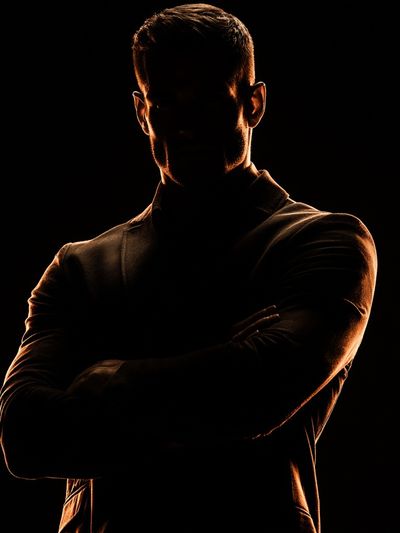 Shadowed Man Portrait Poster.