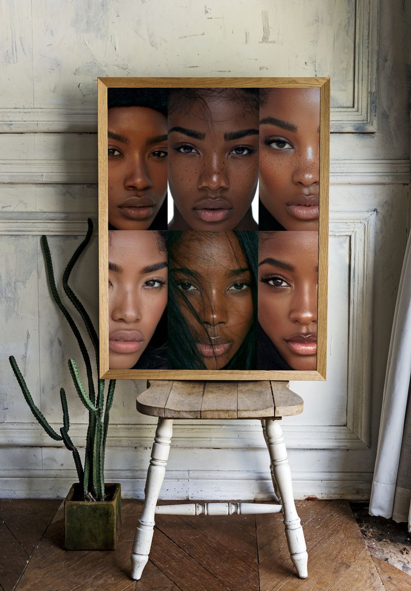 Editorial Beauty Portrait Collage Poster. — room view 1