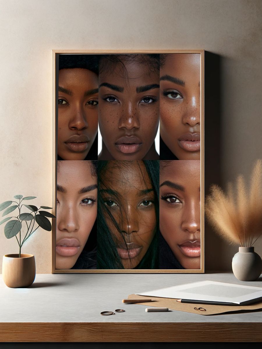 Editorial Beauty Portrait Collage Poster. — room view 2