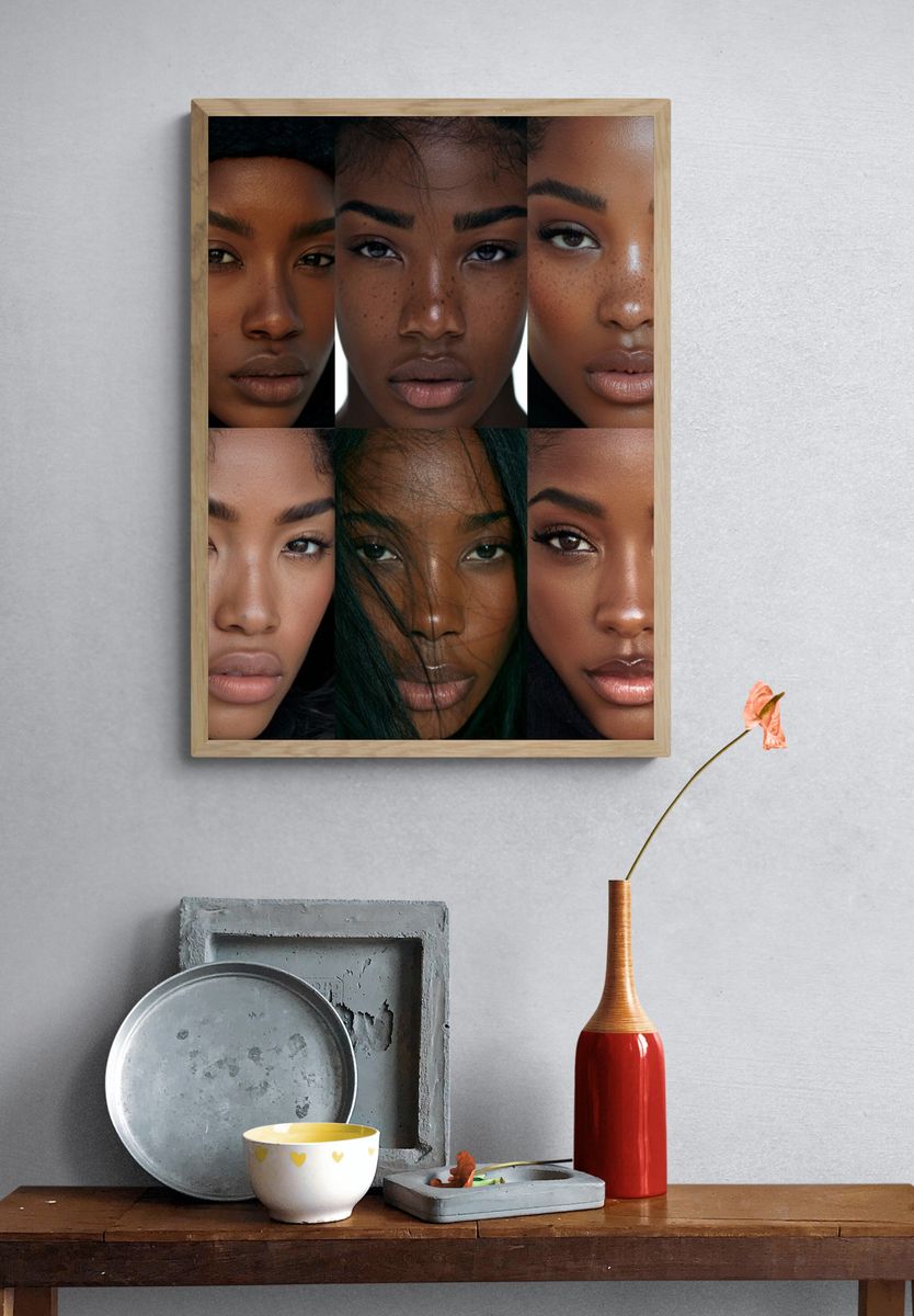 Editorial Beauty Portrait Collage Poster. — room view 3