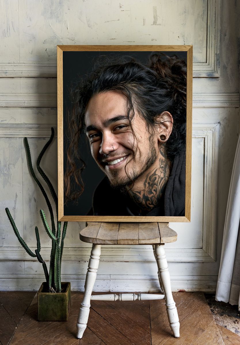 Smiling Portrait Photography Poster. room preview