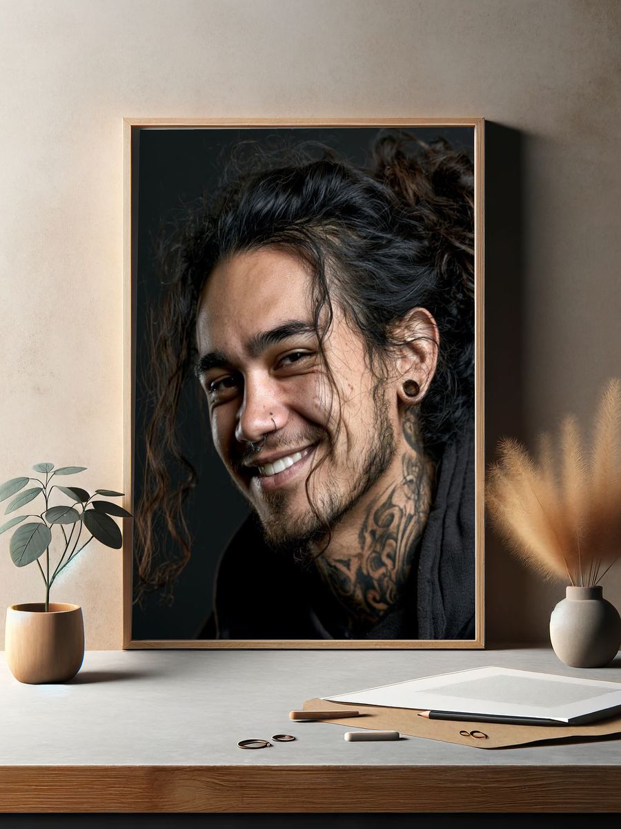 Smiling Portrait Photography Poster. — room view 2