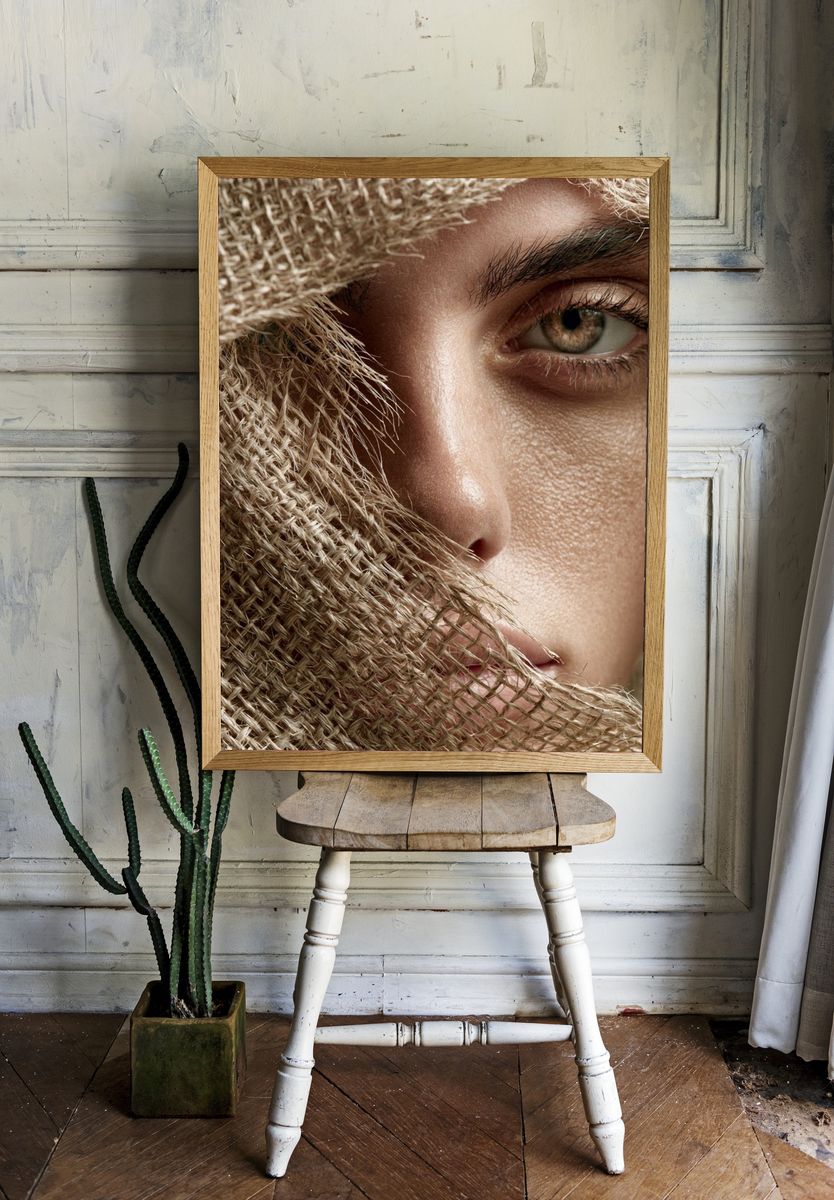 Textured Veil Portrait Print. room preview
