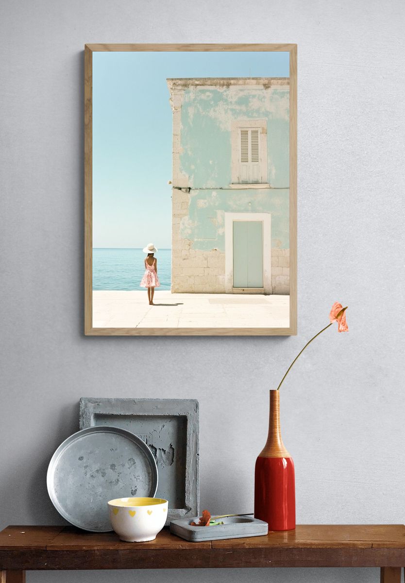 Seaside Pastel House Photography Poster. — room view 3
