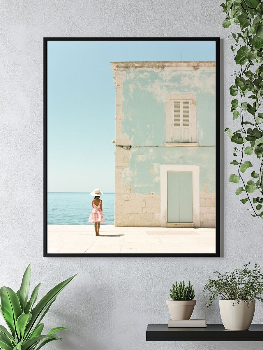 Seaside Pastel House Photography Poster. — room view 4