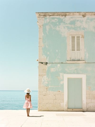 Seaside Pastel House Photography Poster.