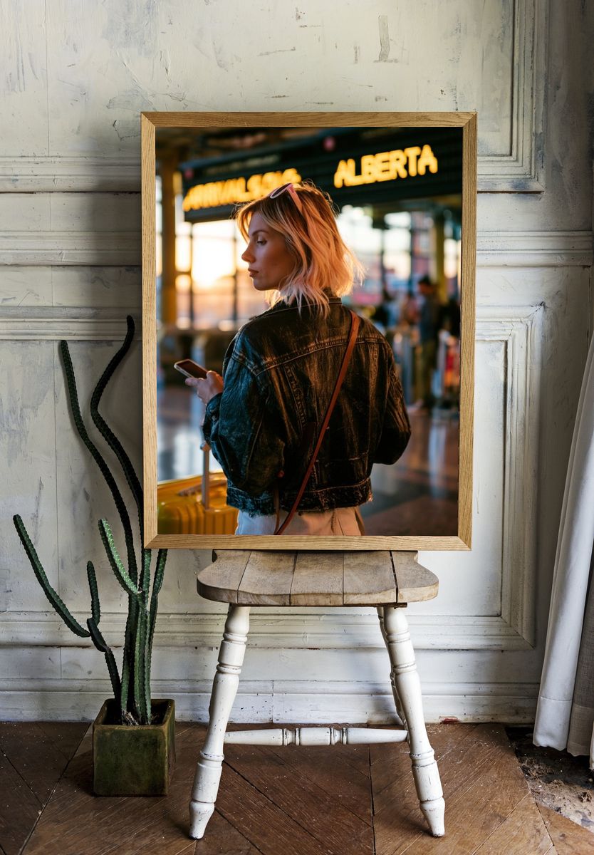 Airport Traveler Portrait Photography Poster. room preview