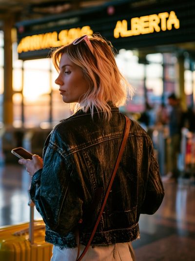 Airport Traveler Portrait Photography Poster. poster