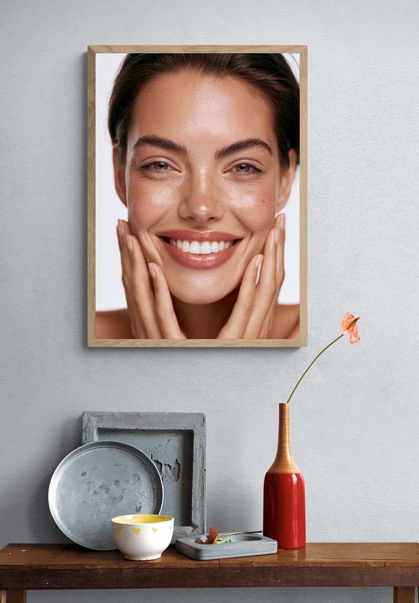 Smiling Woman Portrait Poster. — room view 3