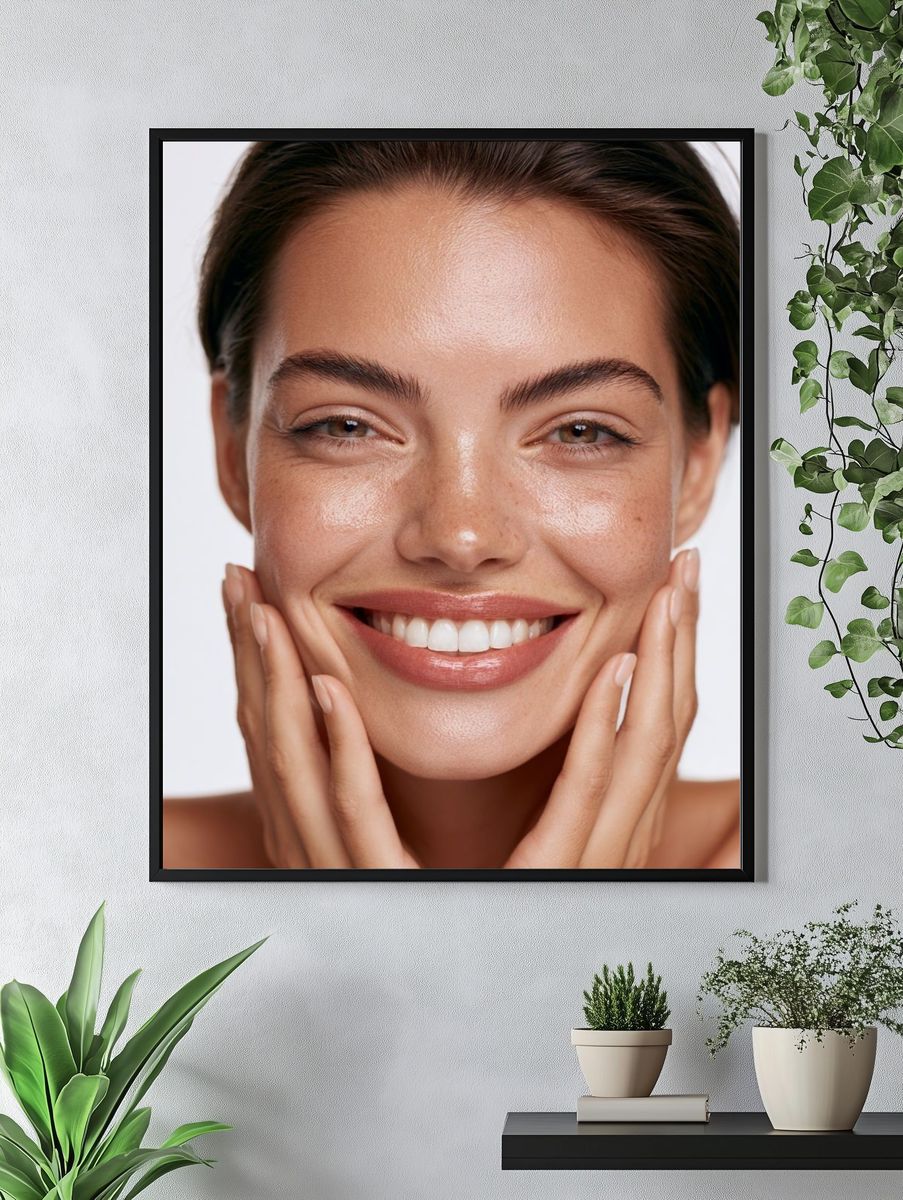 Smiling Woman Portrait Poster. — room view 4