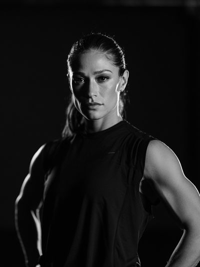 Athletic Portrait Black-White Poster. poster