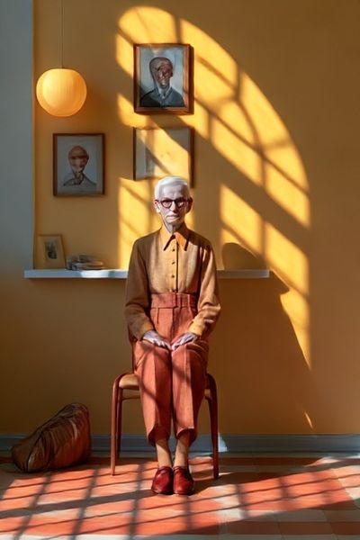 Sunlit Elder Portrait Print.