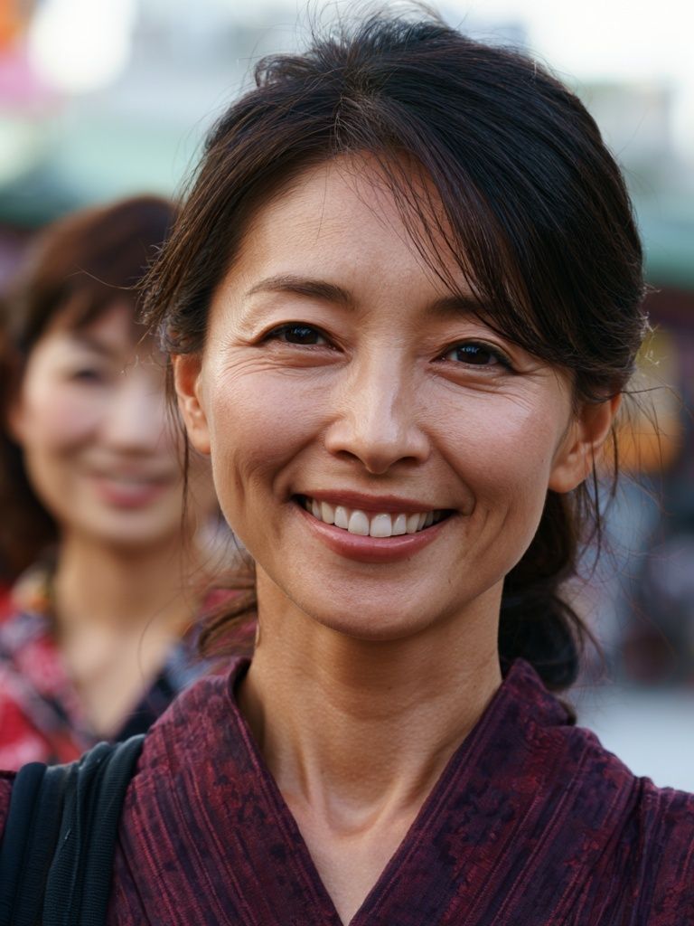 Smiling Woman Street Portrait Poster. poster detail