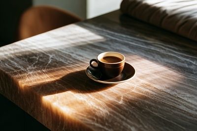 Sunlit Coffee Table Photography Poster.