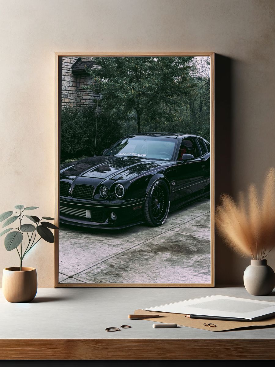 Black Pontiac GTO Street Photography Poster. — room view 2