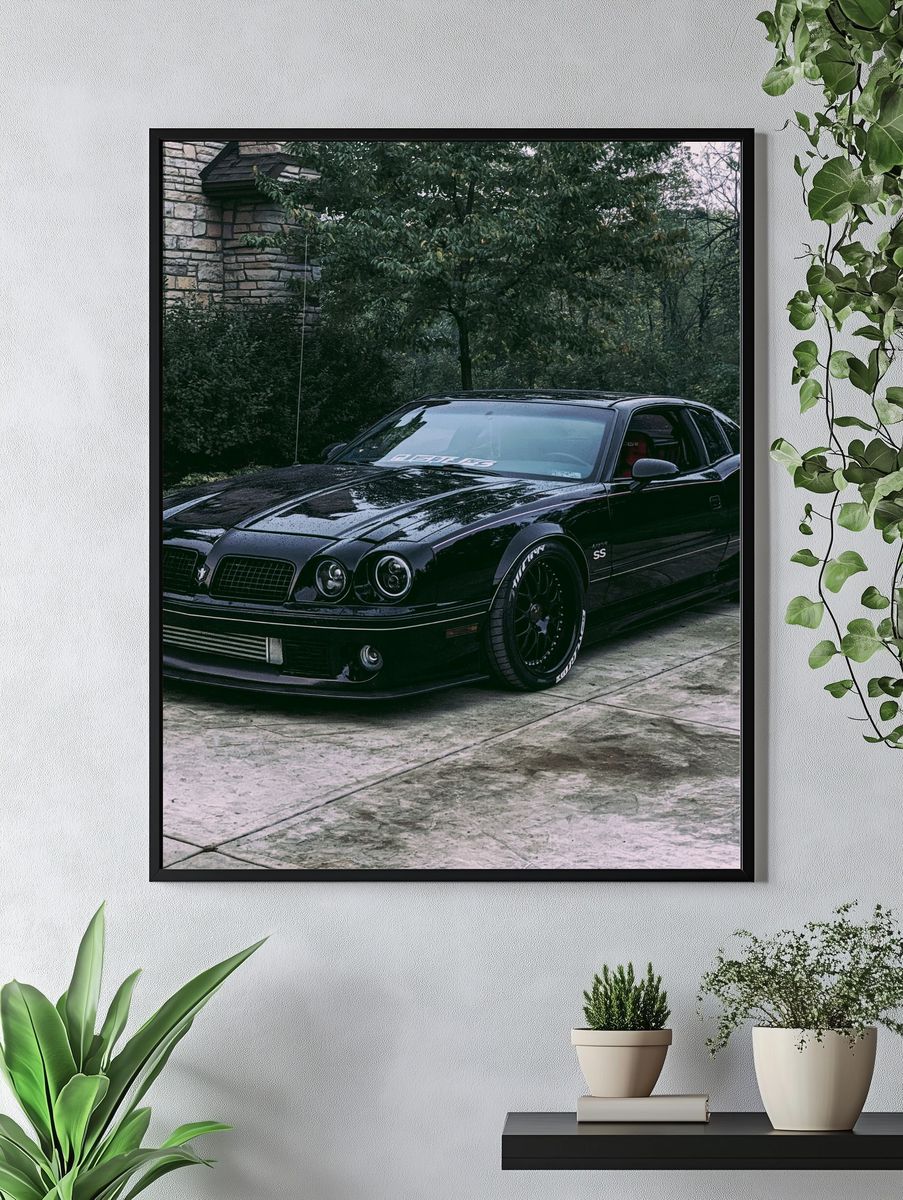 Black Pontiac GTO Street Photography Poster. — room view 4