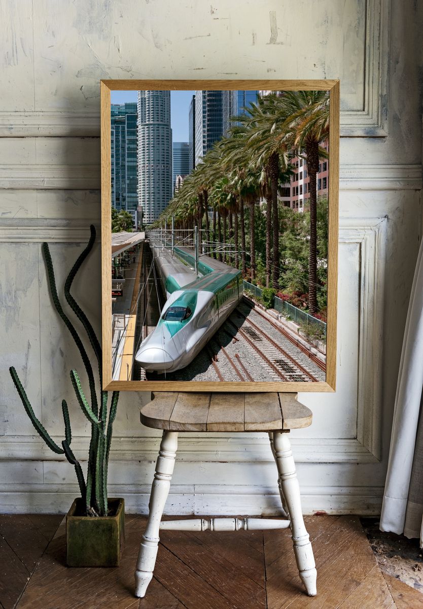 Downtown High-Speed Rail Photography Poster. — room view 1