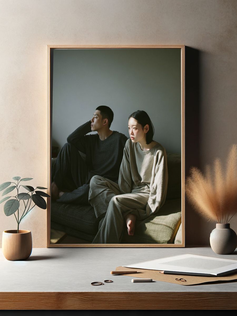 Quiet Couple Portrait Photography Poster. — room view 2