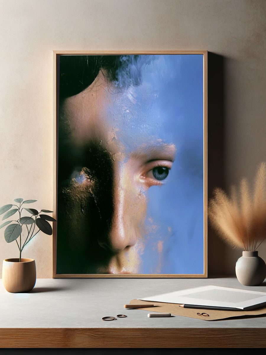 Blue Portrait Photography Poster. — room view 2
