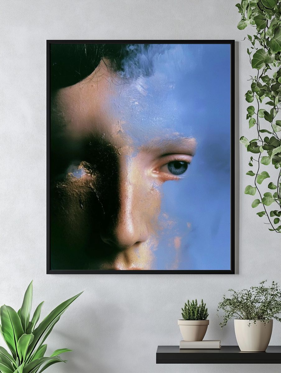 Blue Portrait Photography Poster. — room view 4