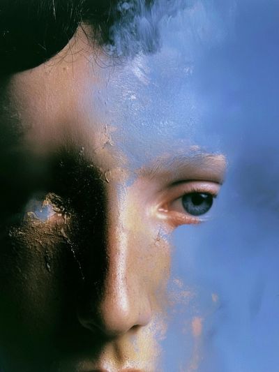 Blue Portrait Photography Poster. poster