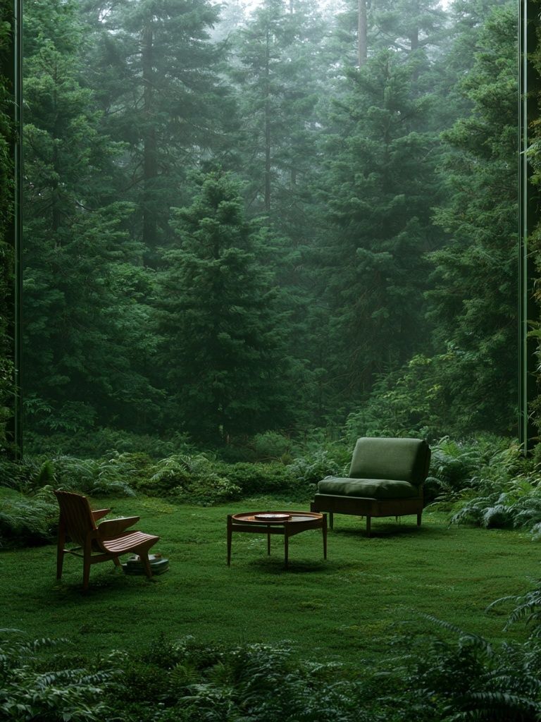 Misty Forest Retreat Photography Poster. poster detail