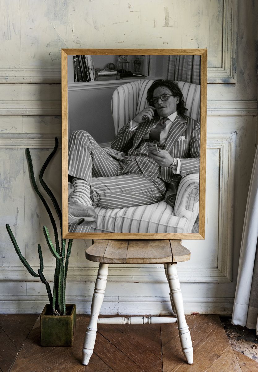 Striped Suit Portrait Print. room preview