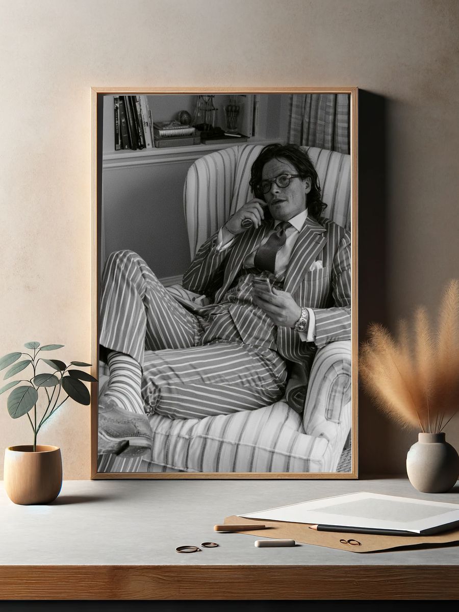 Striped Suit Portrait Print. — room view 2