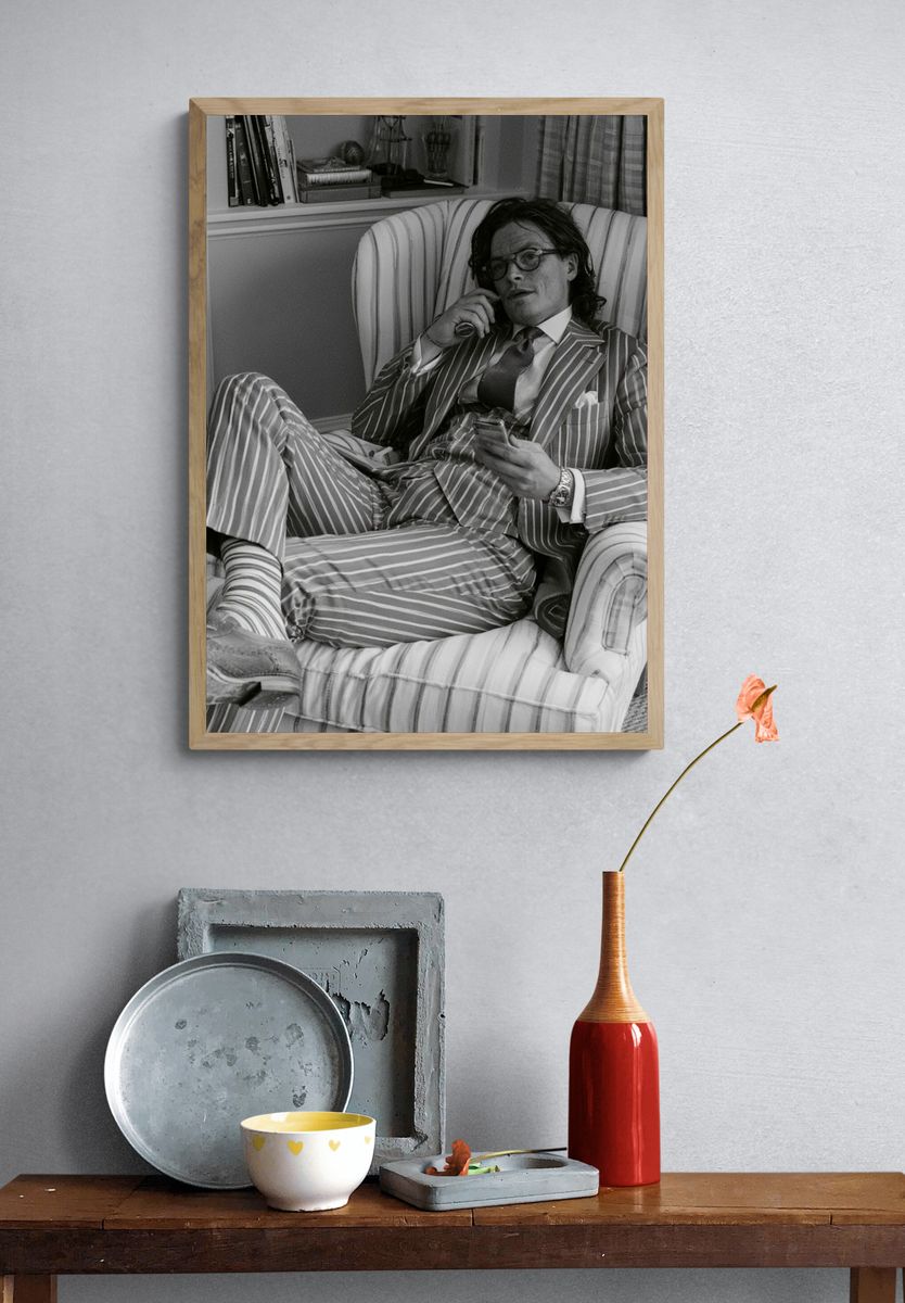 Striped Suit Portrait Print. — room view 3
