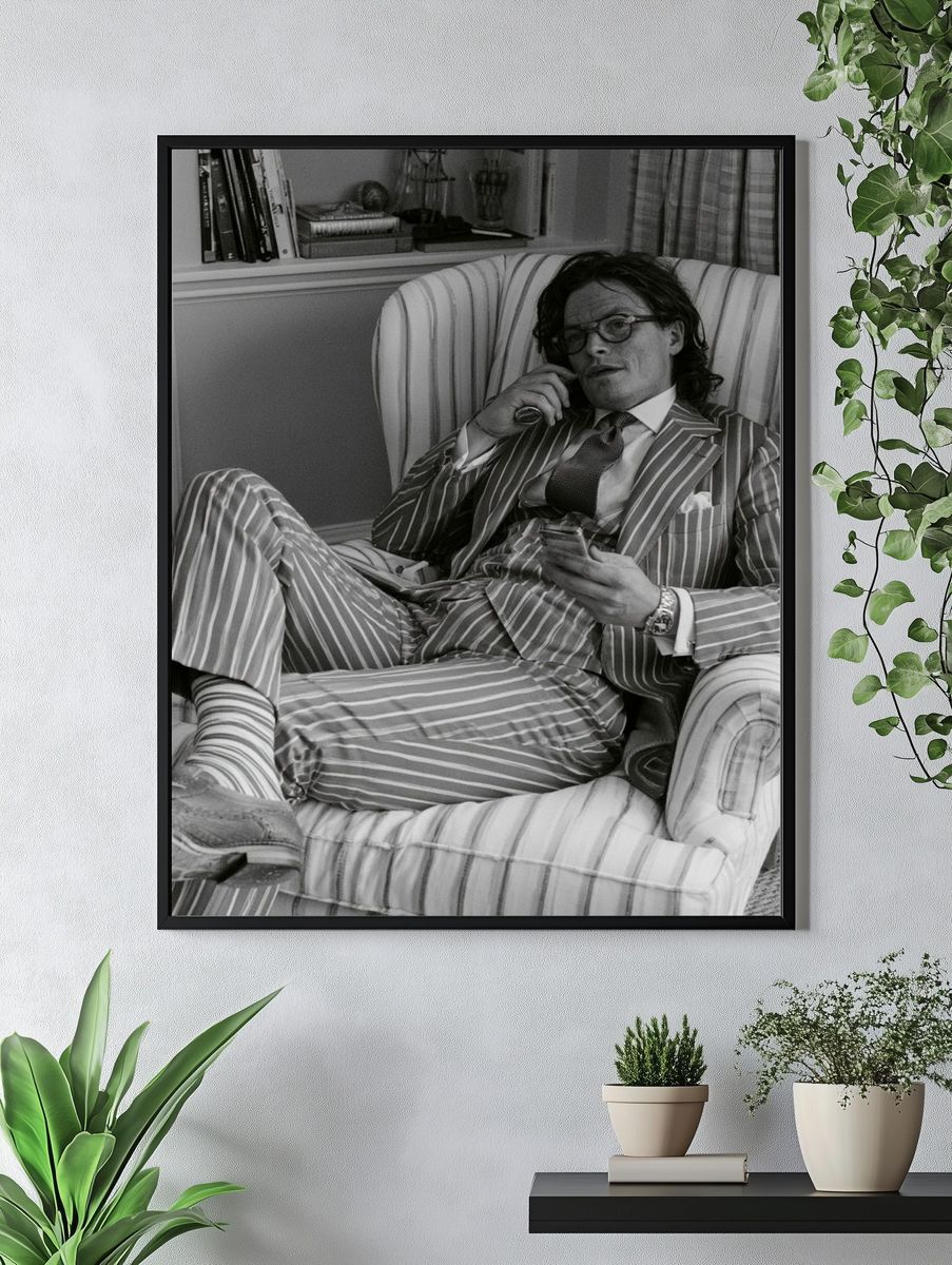 Striped Suit Portrait Print. — room view 4