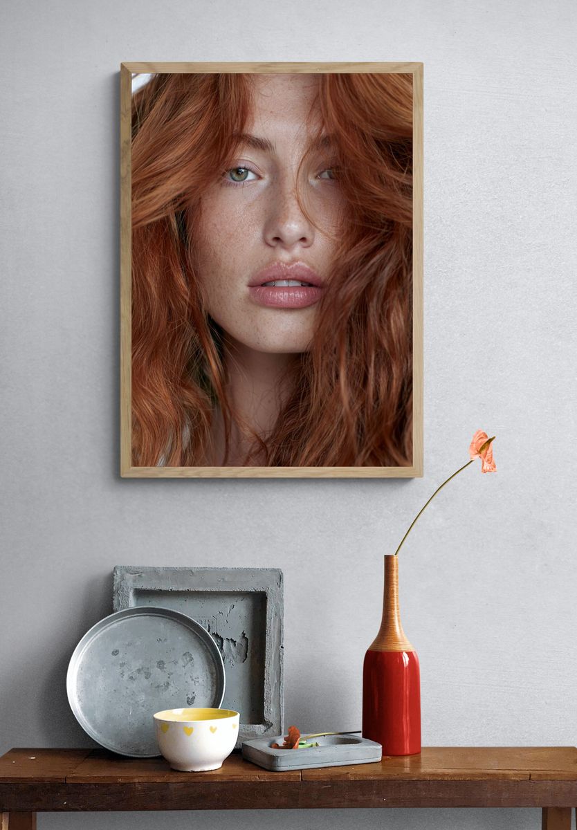 Red Hair Portrait Photography Poster. — room view 3