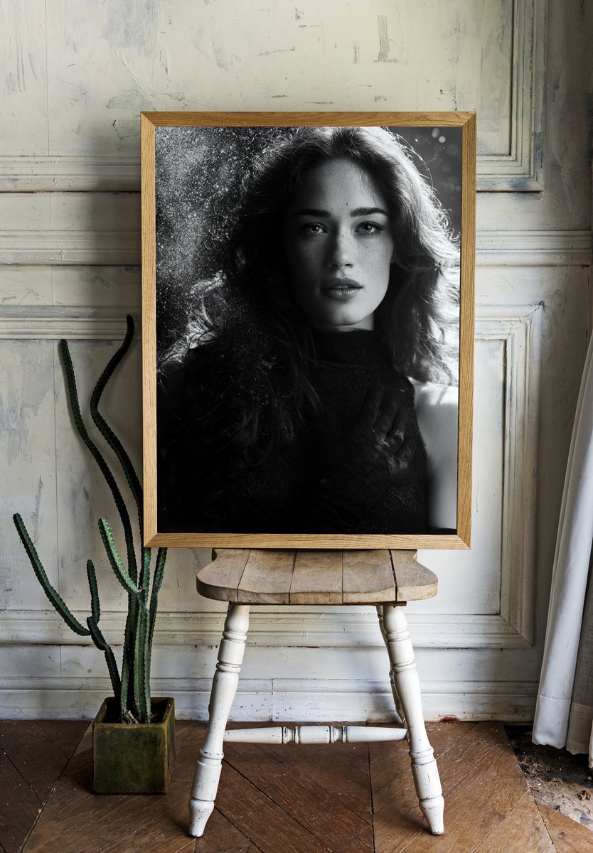 Monochrome Portrait Photography Poster. — room view 1
