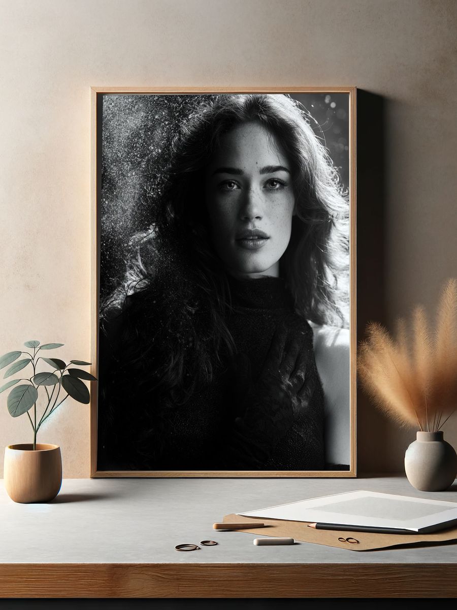 Monochrome Portrait Photography Poster. — room view 2