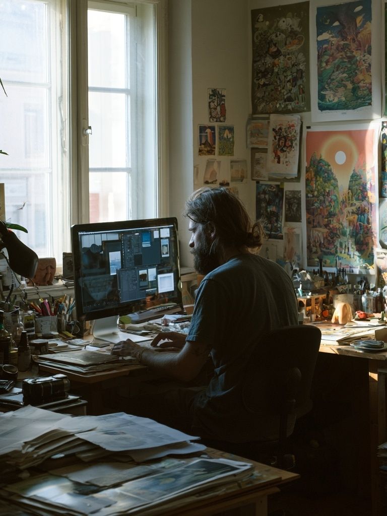 Artist Studio Interior Photography Poster. poster detail