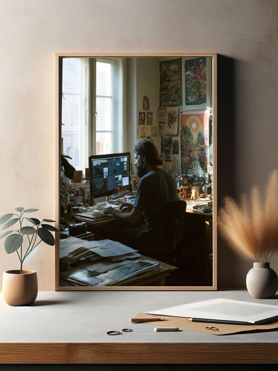 Artist Studio Interior Photography Poster. — room view 2