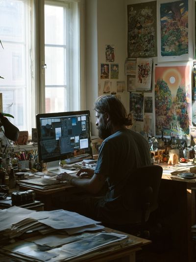 Artist Studio Interior Photography Poster.