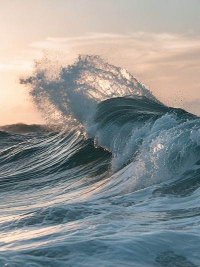 Ocean Wave Sunrise Photography Poster.