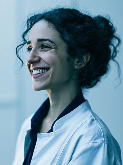 Smiling Woman Portrait Print. poster