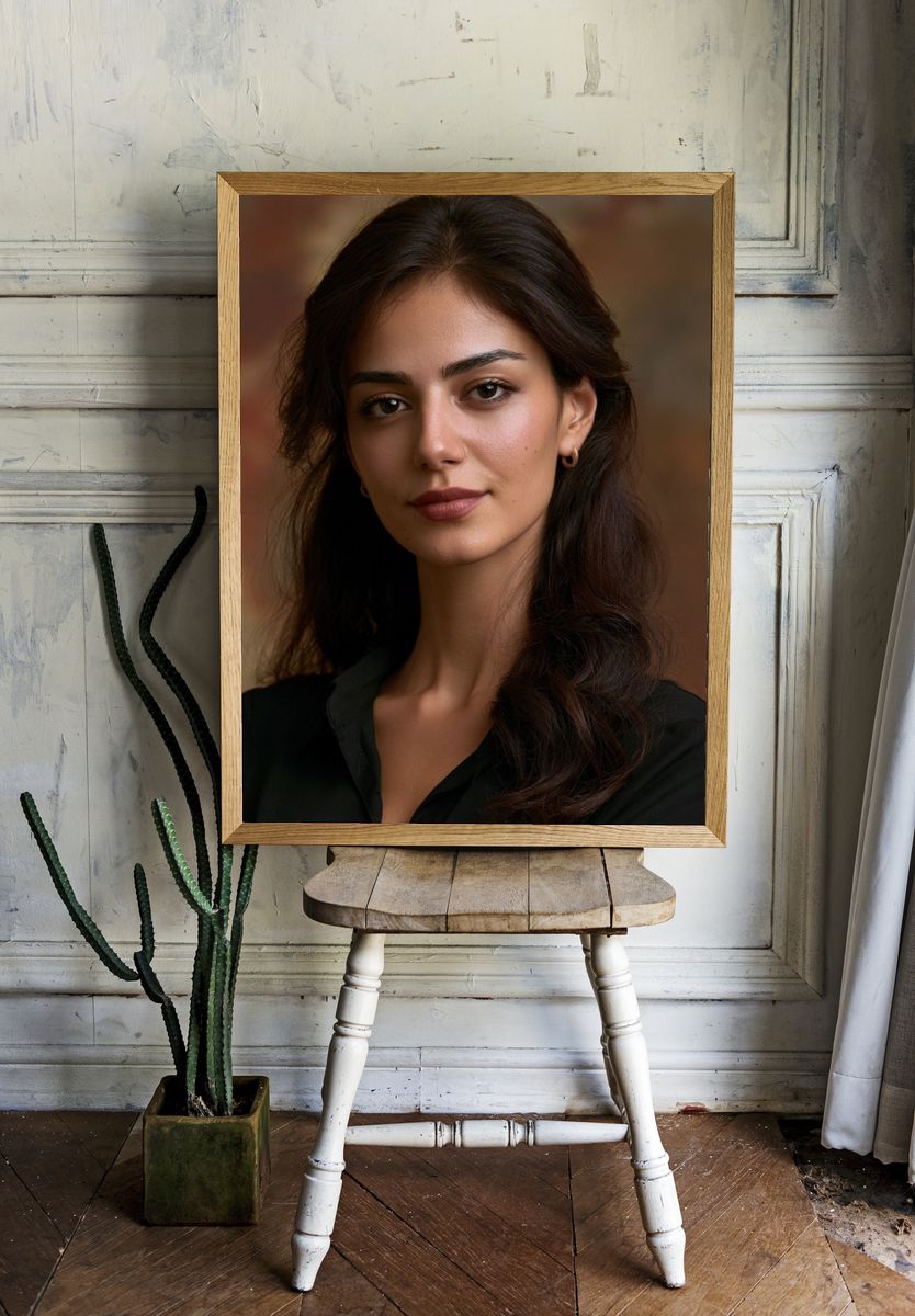 Elegant Woman Portrait Print. room preview