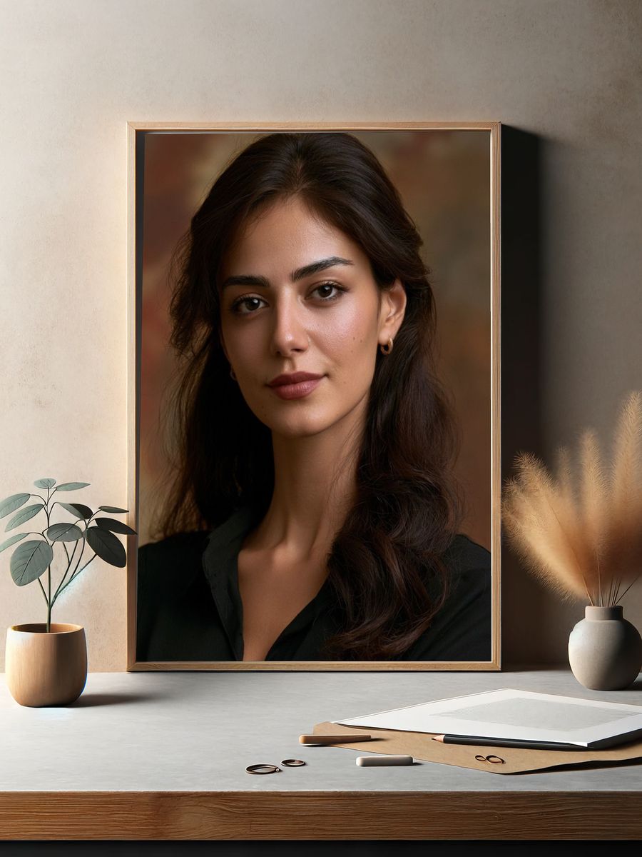 Elegant Woman Portrait Print. — room view 2