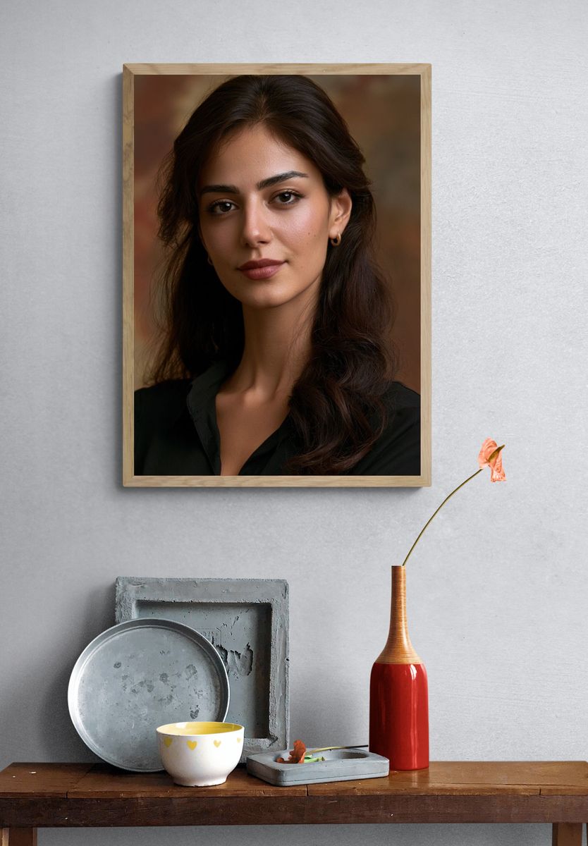 Elegant Woman Portrait Print. — room view 3
