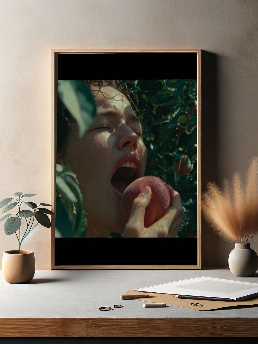 Peach Orchard Portrait Photography Print. — room view 2