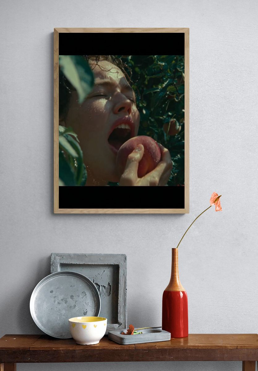 Peach Orchard Portrait Photography Print. — room view 3