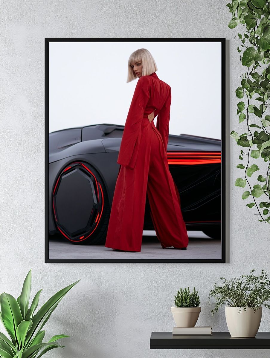 Futuristic Fashion Car Poster. — room view 4