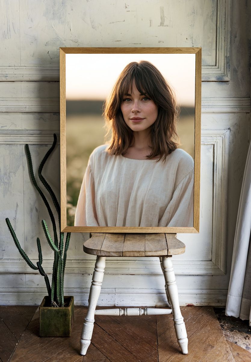 Golden Field Portrait Photography Poster. — room view 1