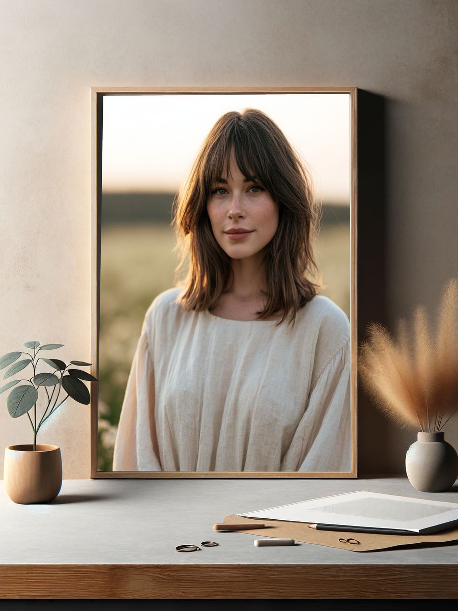 Golden Field Portrait Photography Poster. — room view 2