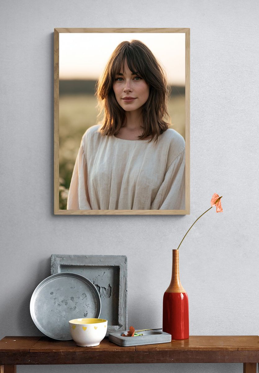 Golden Field Portrait Photography Poster. — room view 3